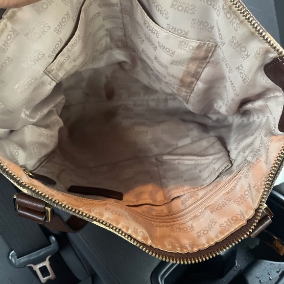 Michael Kors Zebra Print Tote with Brown Accents - Picture 4 of 10